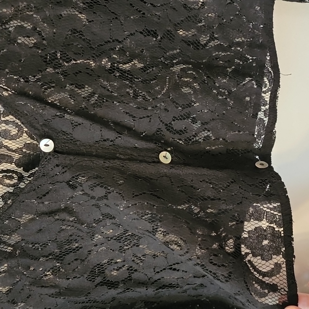 Black Breathable Lace Cardigan - Picture 3 of 3